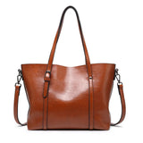 Oil Wax Leather Shoulder Bag for Women