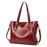 Oil Wax Leather Shoulder Bag Tote Handbag