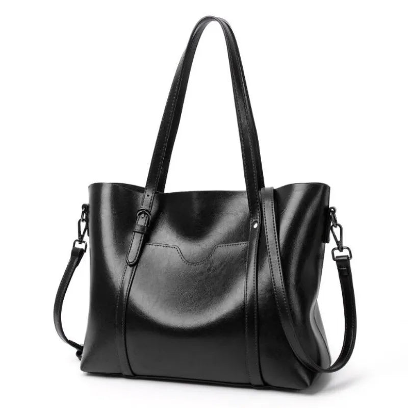 Oil Wax Leather Shoulder Bag Tote Handbag