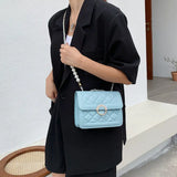 Shoulder Bag for Women Pearls Diamond Lattice Hand Bag Cross Body Chain