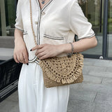 Knitting Shoulder Bag for Women Casual Straw Crossbody Summer Travel Woven Bag