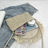 Knitting Shoulder Bag for Women Casual Straw Crossbody Summer Travel Woven Bag