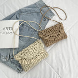 Knitting Shoulder Bag for Women Casual Straw Crossbody Summer Travel Woven Bag