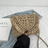 Knitting Shoulder Bag for Women Casual Straw Crossbody Summer Travel Woven Bag