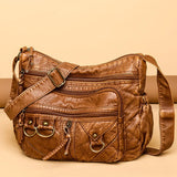 Vintage Crossbody Bag Large Capacity Brown Lady Shoulder Bag