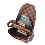 Women's Wax Skin Shoulder Bag Chest Pack Sling Crossbody Waterproof Messenger