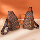 Women's Wax Skin Shoulder Bag Chest Pack Sling Crossbody Waterproof Messenger