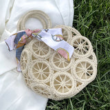 Semicircle Straw Rattan Handbag 2021 Summer Beach Shoulder Crossbody Bag