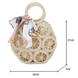 Semicircle Straw Rattan Handbag 2021 Summer Beach Shoulder Crossbody Bag