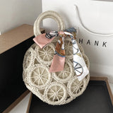 Semicircle Straw Rattan Handbag 2021 Summer Beach Shoulder Crossbody Bag