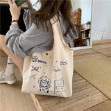 Large Capacity Canvas Shoulder Bag for Women All-match Tote Handbags
