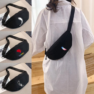 Feather Print Mini Waist Pack Crossbody Bag