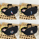 Feather Print Shoulder Chest Bag Multi-function Organizer