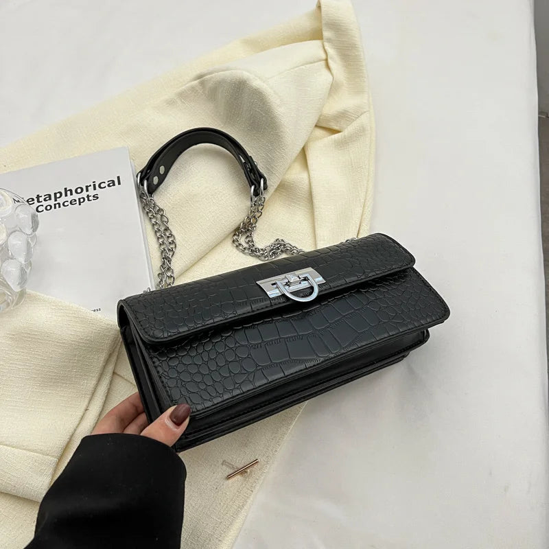 Solid Ladies Shoulder Crossbody Bag Chain Handbags