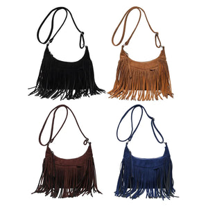 Fringe Tassel Satchel Handbag Adjustable Strap