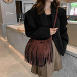 Fringe Tassel Satchel Handbag Adjustable Strap