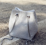 Satin Diamond Shoulder Handbag for Wedding Party