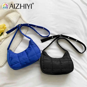 Quilted Nylon Shoulder Messenger Bag for Ladies Girl