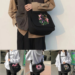 Harajuku Canvas Crossbody Bag Japanese Diagonal Pouch Envelope Bags Flamingo