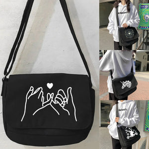 Harajuku Canvas Crossbody Bag Women Japanese Diagonal Pouch Student Envelope Bag
