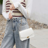 Crocodile Pattern Shoulder Bag Women Crossbody Handbag Lock Small Square
