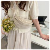Straw Shoulder Phone Bag for Women Summer Crossbody Chest Waist Pack