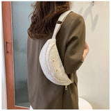 Straw Shoulder Phone Bag for Women Summer Crossbody Chest Waist Pack