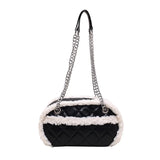 Winter Velvet Chain Shoulder Bag Small PU Leather Handbag