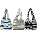 Casual Tote Bag Plush Underarm Bag Ink Pattern Shopping Bag