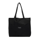 Canvas Shoulder Bag Large Capacity Women's Totes Solid Color Casual Shopper
