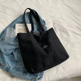 Canvas Shoulder Bag Large Capacity Women's Totes Solid Color Casual Shopper