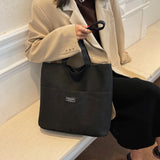Canvas Shoulder Bag Large Capacity Women's Totes Solid Color Casual Shopper