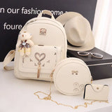Hollow Pu Leather Tassel Rivet Backpack for Girls