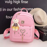 Hollow Pu Leather Tassel Rivet Backpack for Girls