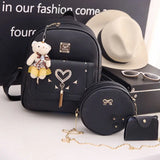 Hollow Pu Leather Tassel Rivet Backpack for Girls