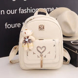 Hollow Pu Leather Tassel Rivet Backpack for Girls