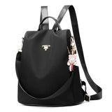 Canvas Oxford Backpack PU Solid Large Capacity Student Bags