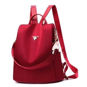 Canvas Oxford Backpack PU Solid Large Capacity Student Bags