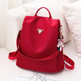 Canvas Oxford Backpack PU Solid Large Capacity Student Bags