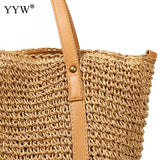 Straw Beach Tote Bag Top Handle Handbags Bohemian Vacation Casual Bags