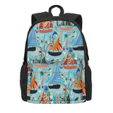 Boats Backpack Men's Zipper Close Bag