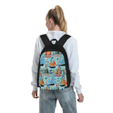 Boats Backpack Men's Zipper Close Bag