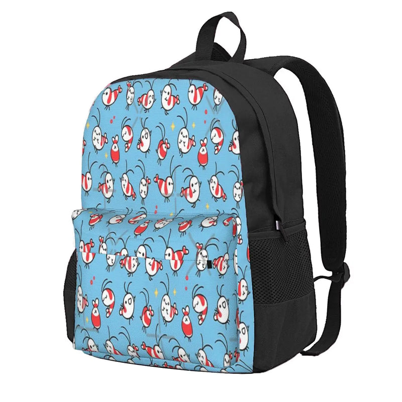 Shy Shrimp Pattern Backpacks Men's Women's Harajuku Backpack