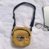 Canvas Shark Shoulder Bag Small Crossbody Purse