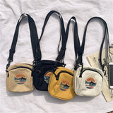Canvas Shark Shoulder Bag Small Crossbody Purse