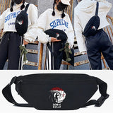 Silhouette Printing Waist Bag Men Women Casual Sports Chest Pack Pouch