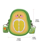 Silicone Avocado Strawberry Crossbody Coin Bag for Kids