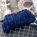 Silk Evening Handbags Cocktail Clutches Chain Dinner Bag