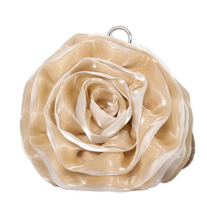 Silk Flower Clutch Purse Mini Round Evening Bag Wedding Party Wallets