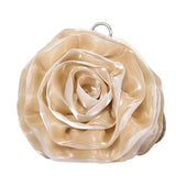Silk Flower Clutch Purse Mini Round Evening Bag Wedding Party Wallets